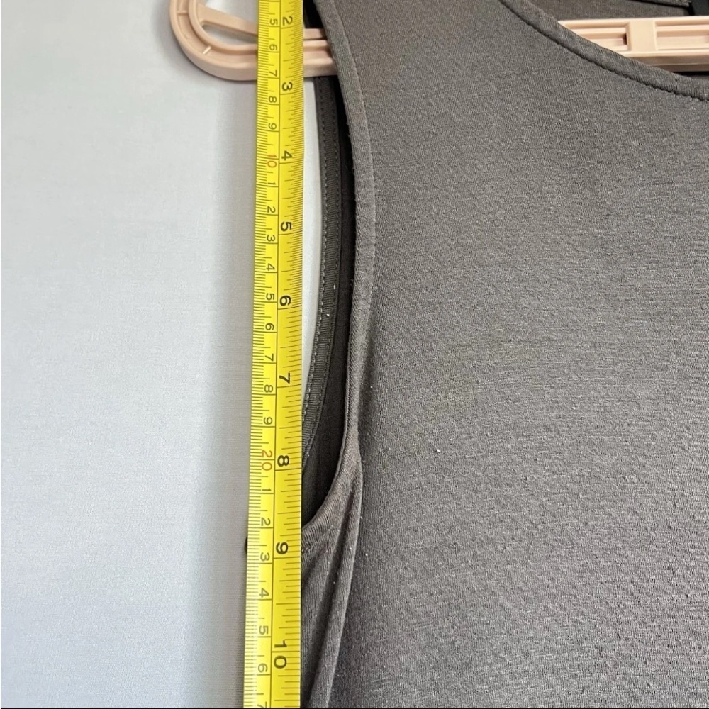 Eileen Fisher Dress Sz PP 2-4 Signature Jersey Gray Sleeveless Crew Neck Petite - Picture 6 of 11